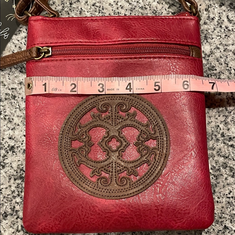 NWT- Red and brown crossbody bag Mimi x Jules - Picture 6 of 7
